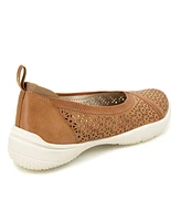 Jbu Women's Emma Perforated Pattern Slip-On Flat Shoe