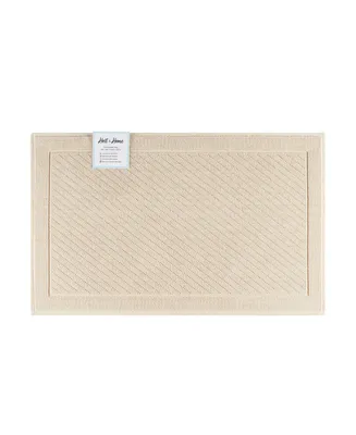 Host & Home Cotton Bath Rug, Stylish Textured Woven Design, Slip Resistant Backing, 5 Color Options