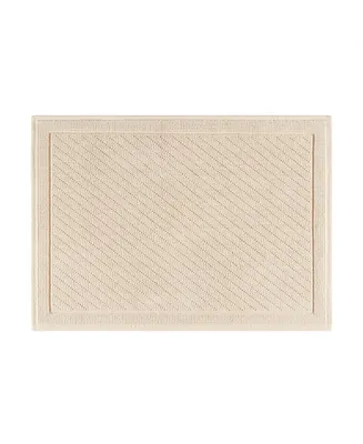 Host & Home Cotton Bath Rug, Stylish Textured Woven Design, Slip Resistant Backing, 5 Color Options