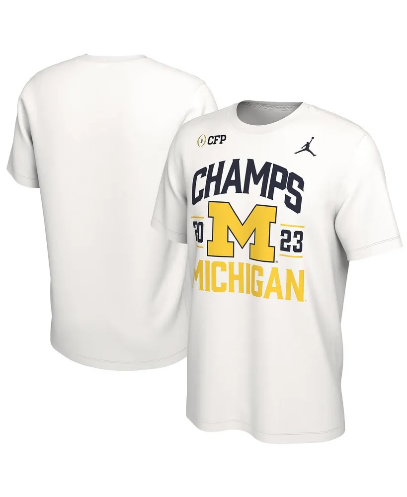 Men's Jordan White Michigan Wolverines College Football Playoff 2023 National Champions Retro T-shirt