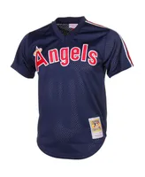 Men's Mitchell & Ness Reggie Jackson Navy California Angels Cooperstown Mesh Batting Practice Jersey