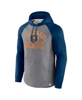 Men's Fanatics Heather Gray Distressed Chicago Bears Favorite Arch Raglan Pullover Hoodie