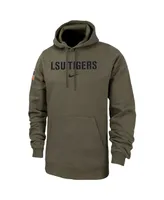 Men's Nike Olive Lsu Tigers Military-Inspired Pack Club Fleece Pullover Hoodie