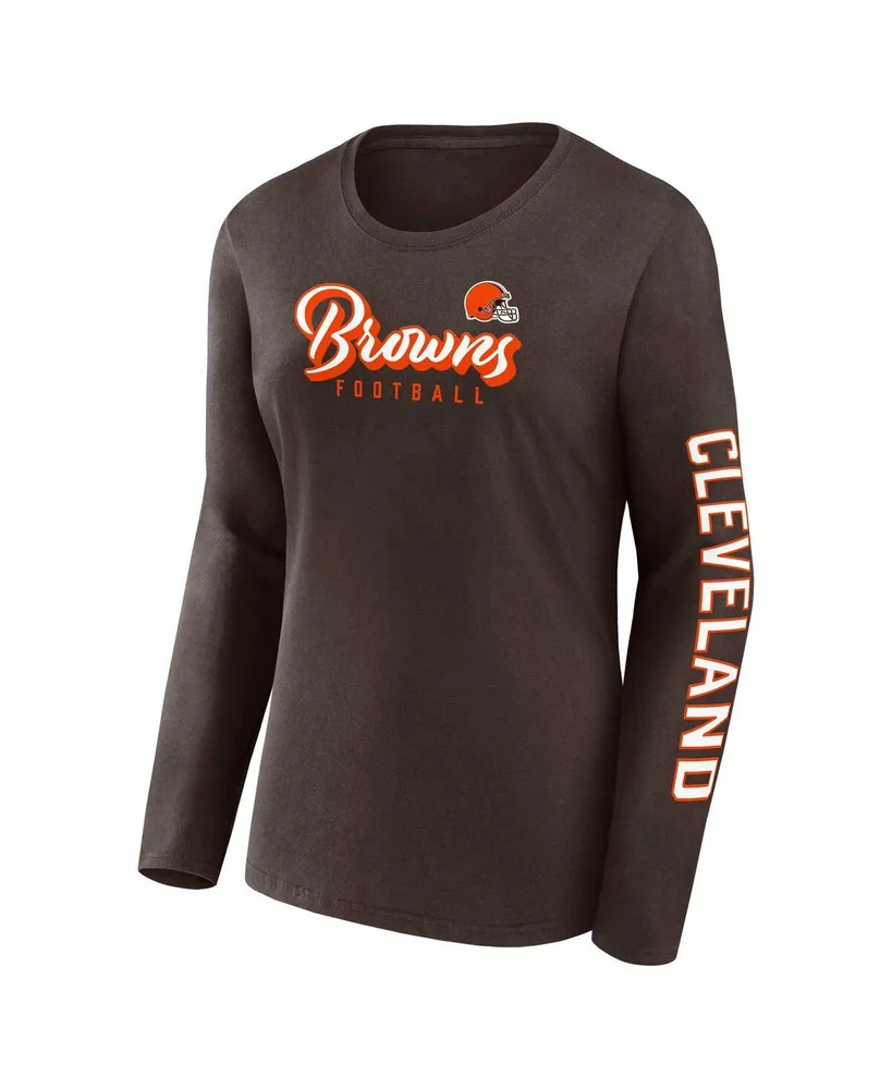 Women's Fanatics Brown, White Cleveland Browns Two-Pack Combo Cheerleader T-shirt Set