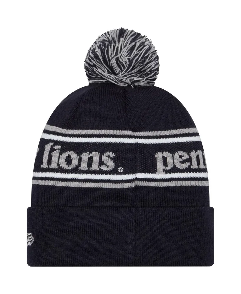 Men's New Era Navy Penn State Nittany Lions Marquee Cuffed Knit Hat with Pom