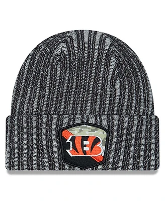 Men's New Era Black Cincinnati Bengals 2023 Salute To Service Cuffed Knit Hat