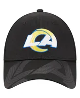 Men's New Era Black Los Angeles Rams Top Visor 9FORTY Adjustable Hat