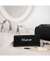 Host & Home Cotton Makeup Removal Fingertip Towel (Pack of 6), Embroidered, 11x17, Black