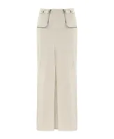 Women's Long Skirt with Zipper Detail
