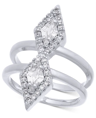 I.n.c. International Concepts Silver-Tone Cubic Zirconia Triangle Double Row Ring, Created for Macy's