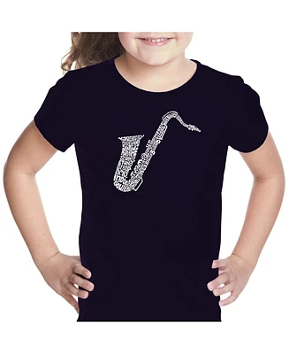 Girl's Word Art T-shirt - Sax