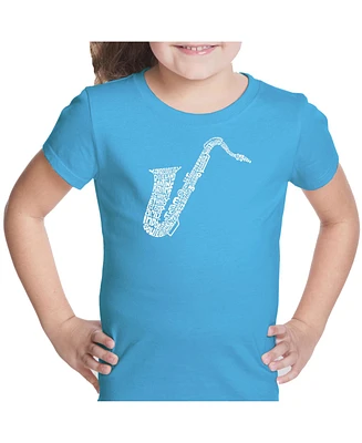 Girl's Word Art T-shirt - Sax