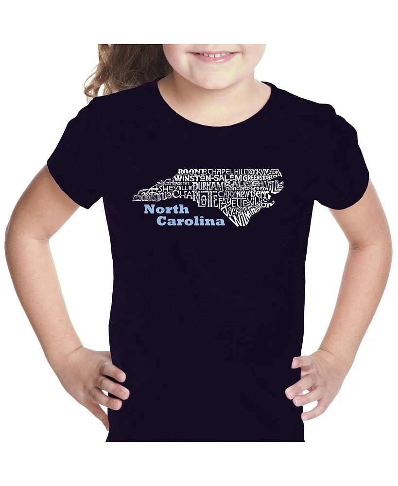 Girl's Word Art T-shirt - North Carolina