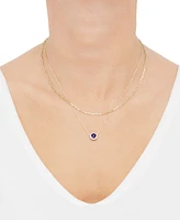 Amethyst (3/4 ct. t.w.) & Cubic Zirconia Layered Necklace in 14k Gold-Plated Sterling Silver, 13" + 3" extender