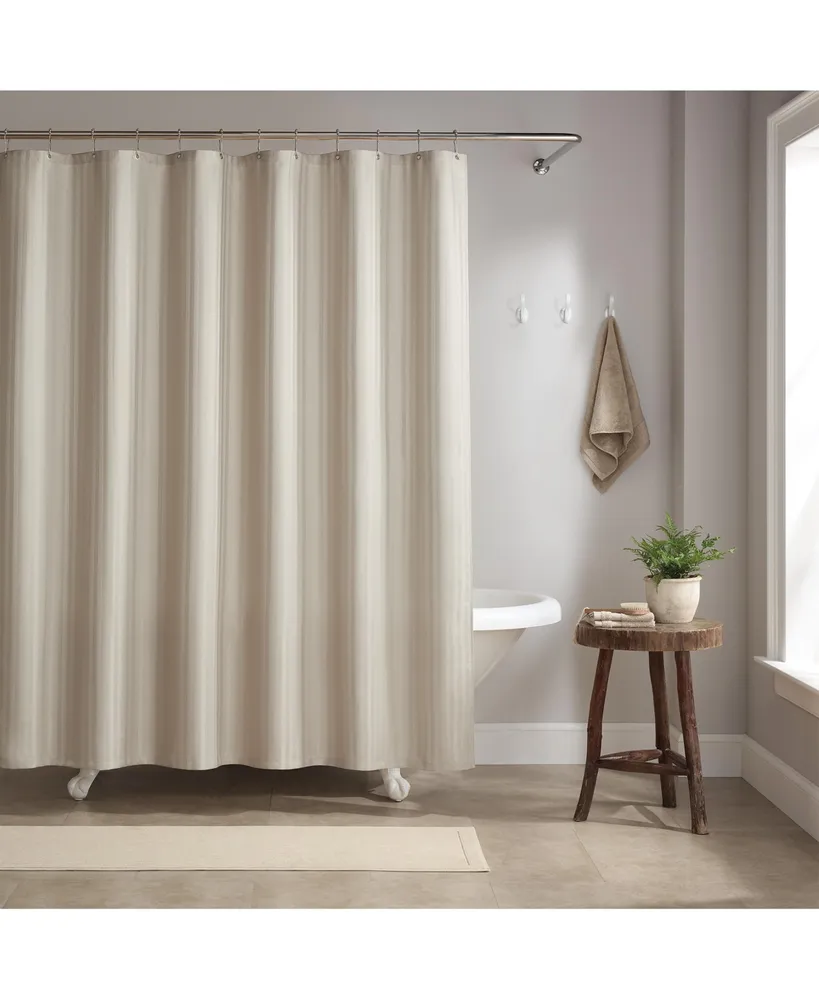 Arkwright Home Host & Damask Shower Curtain Set with 12 Metal Rolling Rings, Weighted Hem, Rust