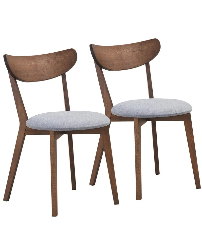 Inolait Set of 2 Dining Chairs Upholstered Curved Back Side