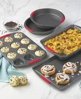 Good Cook Mega grip 5 Piece Nonstick Steel Bakeware Set with Cookie Sheet, Roast Pan, 2 Cake Pans, and Muffin Pan