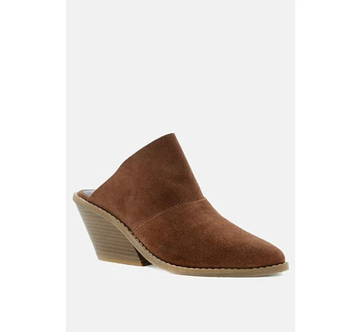 Mae Womens Grey Classic Mules Heels