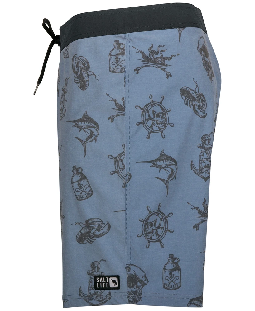 Salt Life Men's Tell No Tales Print 20" Board Shorts