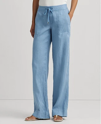 Lauren Ralph Wide-Leg Linen Pants