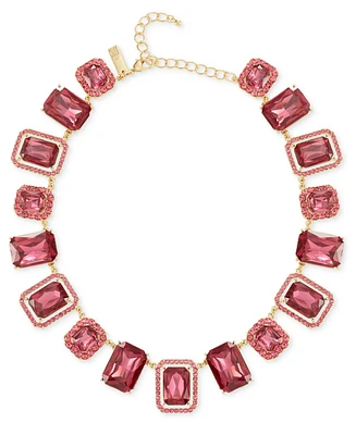 I.n.c. International Concepts Gold-Tone Pink Stone All Around Necklace, 18" + 3" extender, Created for Macy's