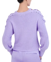 Bcbg New York Women's Lace-Up Shoulder Sweater