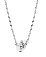 Pandora White Rose Bloom Collier Necklace in Sterling Silver