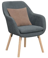 Convenience Concepts 25.25" Faux Linen Charlotte Wingback Accent Armchair