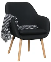Convenience Concepts 25.25" Faux Linen Charlotte Wingback Accent Armchair