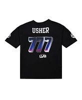 Men's and Women's Mitchell & Ness Black Usher Super Bowl Lviii Collection Triple 7 Legacy Jersey