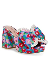 Betsey Johnson Women's Maccie Beaded Bow Platform Dress Sandals