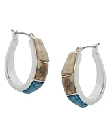 Robert Lee Morris Soho Semi-Precious Mixed Stone Hoop Earrings