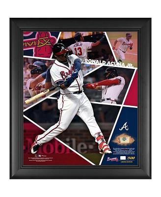 Ronald Acuna Jr. Atlanta Braves Framed 15" x 17" Impact Player Collage with a Piece of Game-Used Baseball - Limited Edition of 500