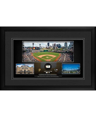 Pittsburgh Pirates Framed 10" x 18" Stadium Panoramic Collage with a Piece of Game-Used Baseball - Limited Edition of 500