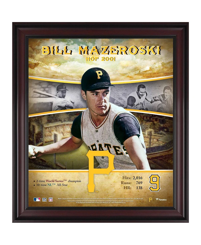 Bill Mazeroski Pittsburgh Pirates Framed 15" x 17" Hall of Fame Career Profile