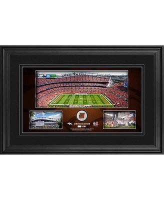 Denver Broncos Framed 10" x 18" Stadium Panoramic Collage with Game-Used Football - Limited Edition of 500