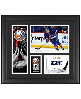 Mathew Barzal New York Islanders Framed 15" x 17" Player Collage with a Piece of Game-Used Puck
