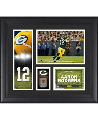 Aaron Rodgers Green Bay Packers Framed 15" x 17" Player Collage with a Piece of Game-Used Football