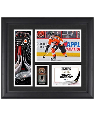 Travis Konecny Philadelphia Flyers Framed 15" x 17" Player Collage with a Piece of Game-Used Puck