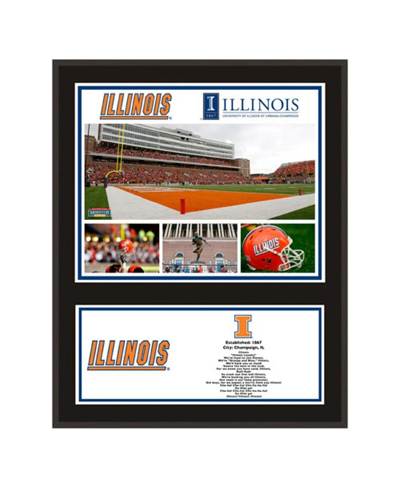 Illinois Fighting Illini 12'' x 15'' Sublimated Team Plaque