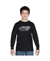 Boy's Word Art Long Sleeve - North Carolina