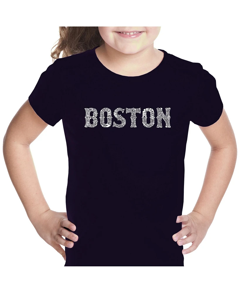 Girl's Word Art T-shirt - Boston Neighborhoods