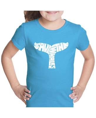 Girl's Word Art T-shirt - Save The Whales