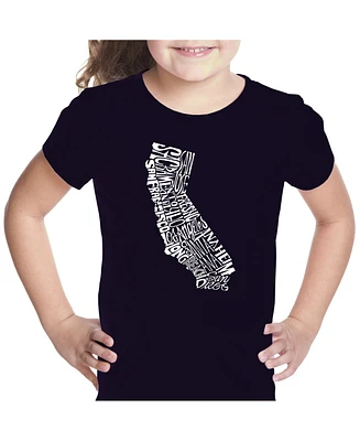 Girl's Word Art T-shirt - California State