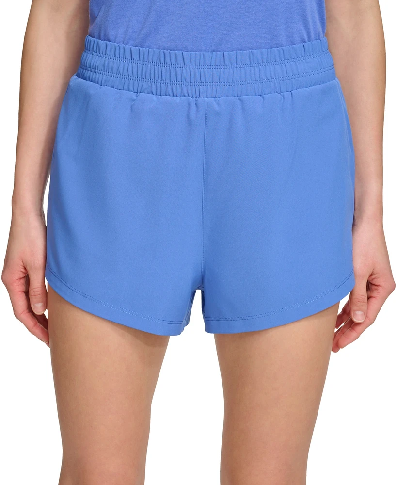 Dkny Sport Women's Solid Double-Layer Training Shorts