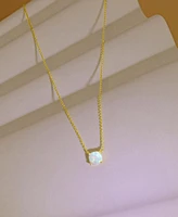 Lab-Grown Opal Cushion Cut Solitaire 18" Pendant Necklace (5/8 ct. t.w.)