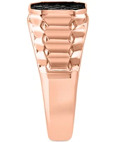 Effy Men's Ruby Cluster Ridge Texture Ring (1-1/20 ct. t.w.) in 14k Rose Gold-Plated Sterling Silver