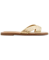 Aldo Women's Caria Raffia Crisscross Slide Flat Sandals