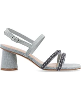Journee Collection Women's Lornnah Beaded Strap Heeled Sandals
