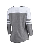 Women's Fanatics Heather Gray San Francisco 49ers 2023 Nfc Champions Hail Mary Tri-Blend 3/4-Sleeve V-Neck T-shirt